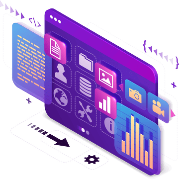 abstract web interface with data